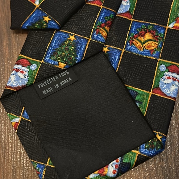 Christmas Tie, Santa, Snowman, Jingle Bells, Christmas Tree Tie, Multicolor - Picture 3 of 4